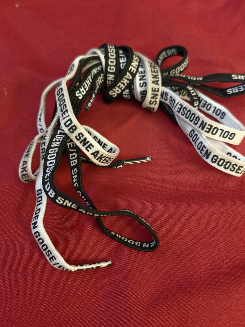 Golden Goose Black and White Branded Laces